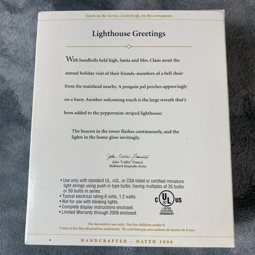 Hallmark Keepsake Lighthouse Greetings 2006 #10 Magic Light Ornament Christmas